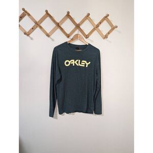 Oakley Men's Long Sleeve Green and Yellow Shirt - Size M